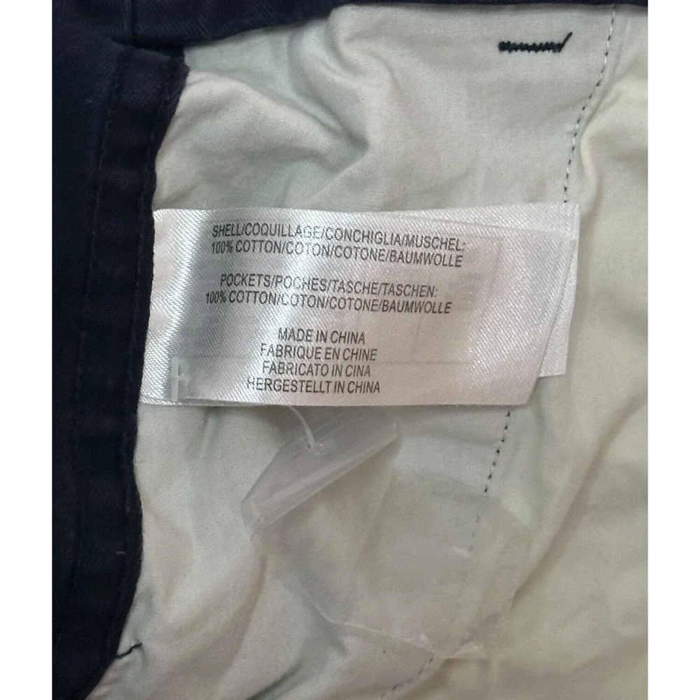 PAUL SMITH Chino Shorts Flat Front Button Fly Navy Blue Mid Rise Stretch Slim 30